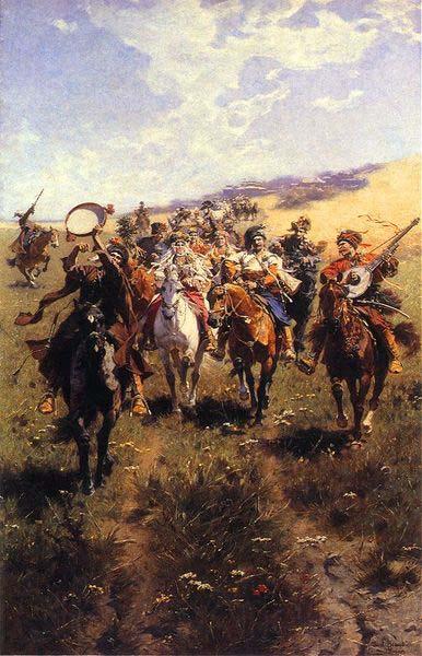 jozef brandt Cossack Spain oil painting art
